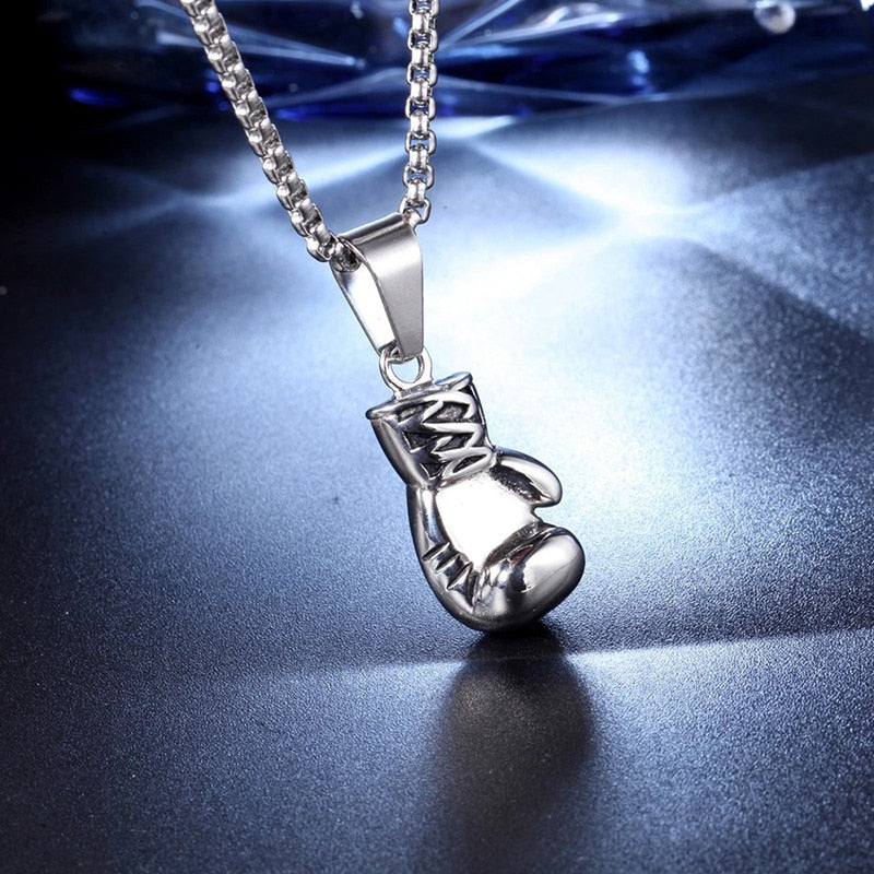 HNSP Hip Hop Boxing Glove Pendant Chain Necklace For Men