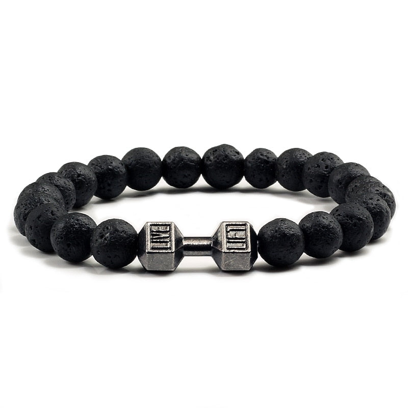 Classic Natural Stone Beaded Bracelet gym Fitness