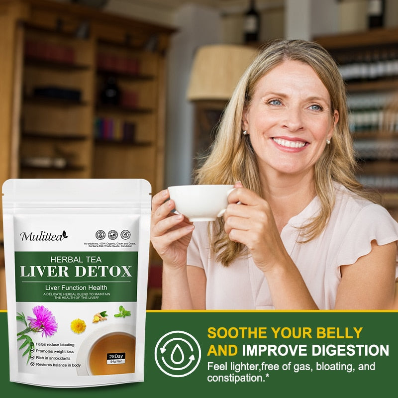 Mulittea 42day Detox Liver Tea for Improve Liver Function