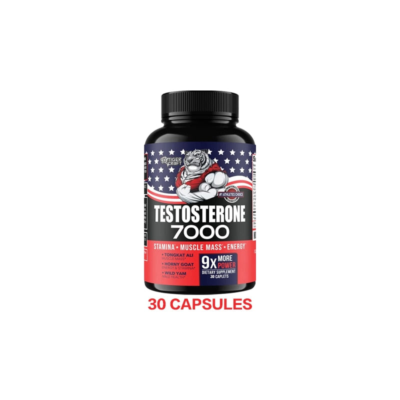 Male Testosterone Booster Supplements for Health, Energy & Endurance, Muscle Mass