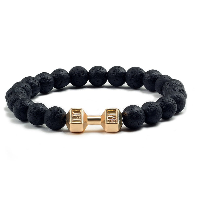 Classic Natural Stone Beaded Bracelet gym Fitness