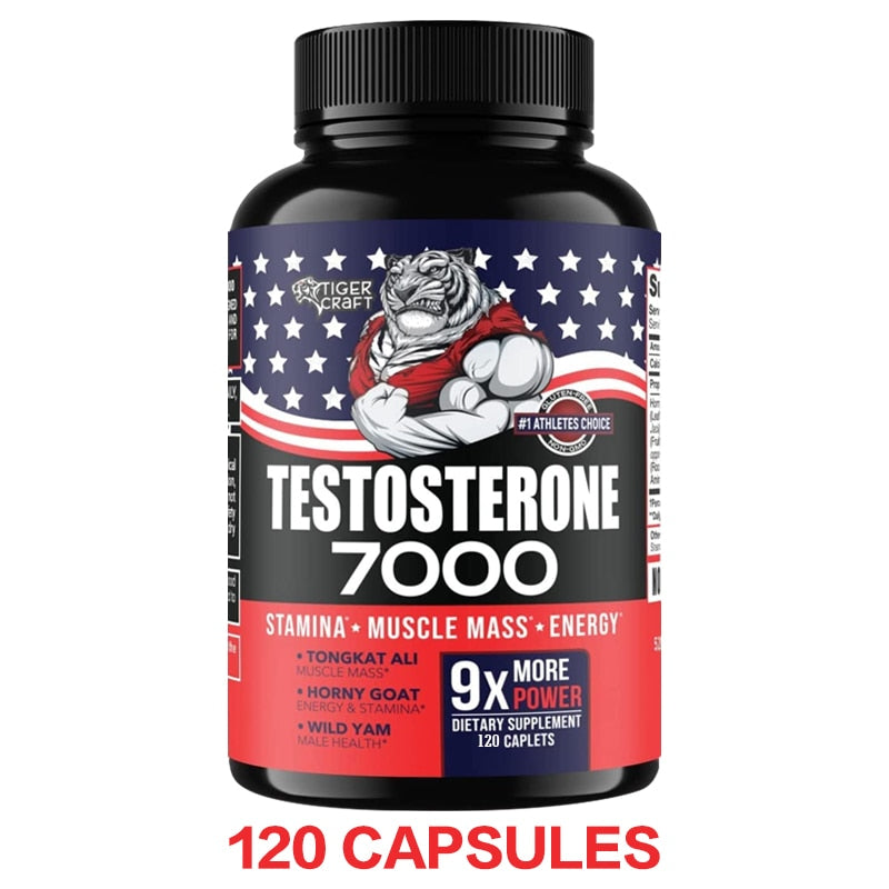 Male Testosterone Booster Supplements for Health, Energy & Endurance, Muscle Mass