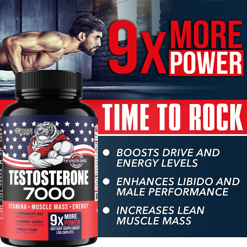 Male Testosterone Booster Supplements for Health, Energy & Endurance, Muscle Mass