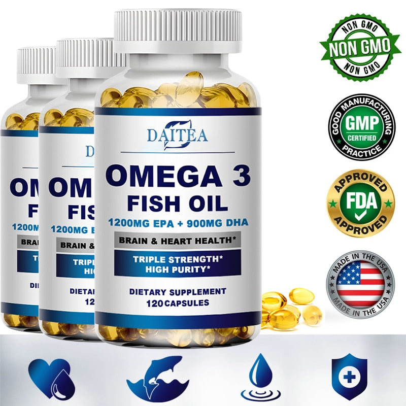 Daitea Omega 3 Fish Oil Capsules Supplement Rich In DHA EPA