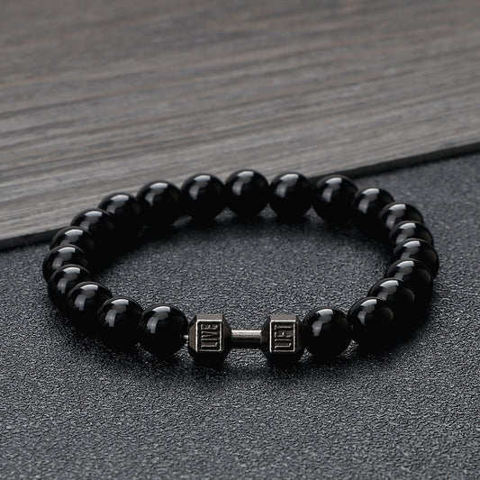 Classic Natural Stone Beaded Bracelet gym Fitness