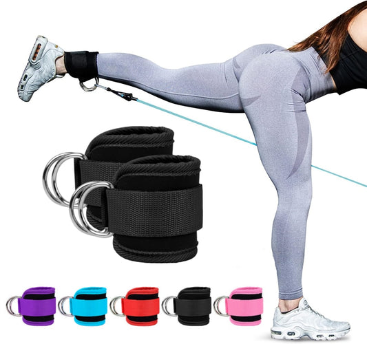 Gym Ankle Straps Double D-Ring Adjustable